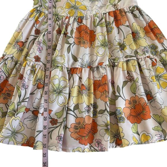 BOG Collective Lottie & Holly Blush & Rust Fit and Flare Tiered Mini Dress Small - Picture 5 of 8